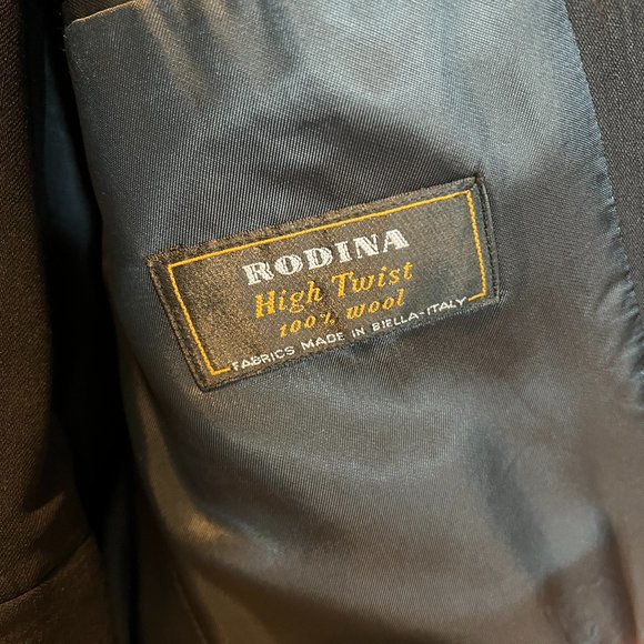 Franco Rossi Men's Black Suit 41R Jacket 35R Pants - Made in Italy - Pure Wool - Picture 3 of 7